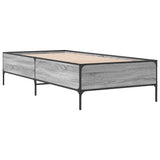 Vidaxl bedframe bewerkt hout en metaal grijs sonoma eiken 75x190 cm