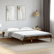 Vidaxl bedframe bewerkt hout metaal gerookt eikenkleurig 140x200 cm