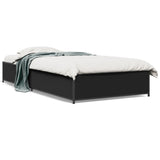 Vidaxl bedframe bewerkt hout en metaal zwart 90x190 cm