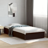 Vidaxl bedframe bewerkt hout en metaal zwart 90x190 cm