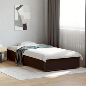 Vidaxl bedframe bewerkt hout en metaal zwart 90x190 cm