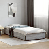 Vidaxl bedframe bewerkt hout en metaal grijs sonoma eiken 75x190 cm