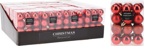 Kerstbal onbreekbaar 3.00cm 24 stuks - rood