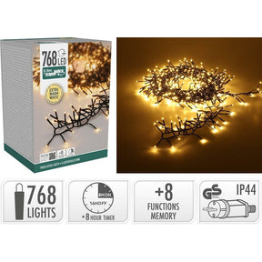 S.i.a. cluster led-verlichting 768 led #039;s 990 cm extra warm wit zwart