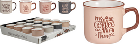 Beker aardewerk coffee 160ml assori