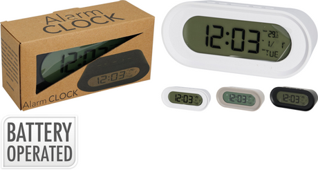 Wekker digitaal 149x50x62mm 3 assorti kleur