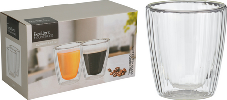 Szklanki do kawy i herbaty dwuścienne 250ml 2 szt