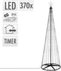 Excellent houseware decoratie led boom + ster 370 led #039;s 210 cm extra warm wit zwart