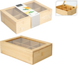 Theedoos bamboe 24x16x7cm 6 vaks