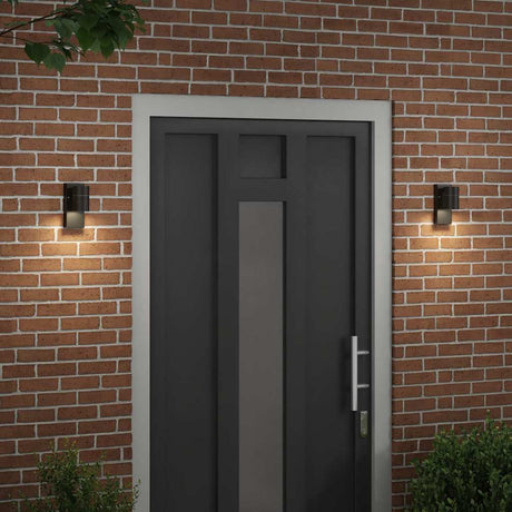 Kinkiet zewnętrzny Vidaxx 2 szt. Czarny 6,5 x 10,5 x 16 cm stal nierdzewna i szkło