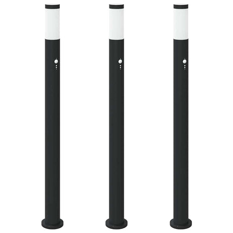 Oświetlenie słupkowe VidaXL z czujnikiem 3 sztuki 110 cm ze stali nierdzewnej IP44