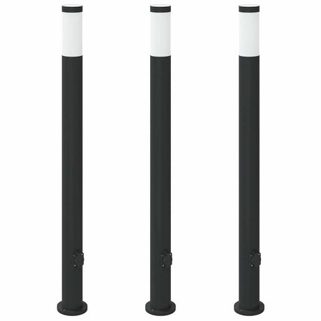 Oświetlenie słupkowe Vidaxx z gniazdem 3 sztuki 110 cm stal nierdzewna IP44