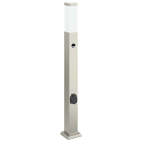 Lampa słupkowa Vidaxl z czujnikiem i gniazdem 80 cm ze stali nierdzewnej IP44