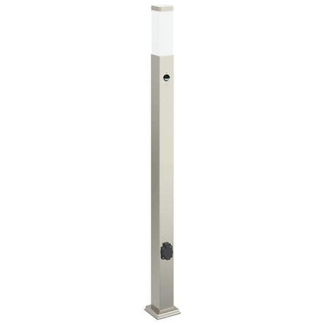 Lampa słupkowa Vidaxx z czujnikiem i gniazdem 110 cm ze stali nierdzewnej IP44