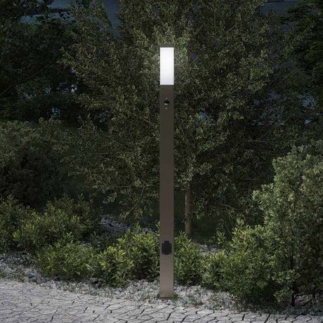 Lampa słupkowa Vidaxx z czujnikiem i gniazdem 110 cm ze stali nierdzewnej IP44