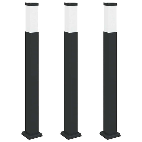 Oświetlenie słupkowe VidaXL 3 sztuki 80 cm czarne IP44