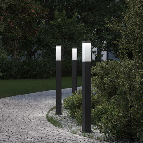 Oświetlenie słupkowe VidaXL 3 sztuki 80 cm czarne IP44