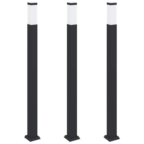 Oświetlenie słupkowe VidaXL 3 sztuki 110 cm czarne IP44