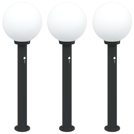 VidaXL słupek oświetleniowy z czujnikiem 3 sztuki 80 cm czarny IP44