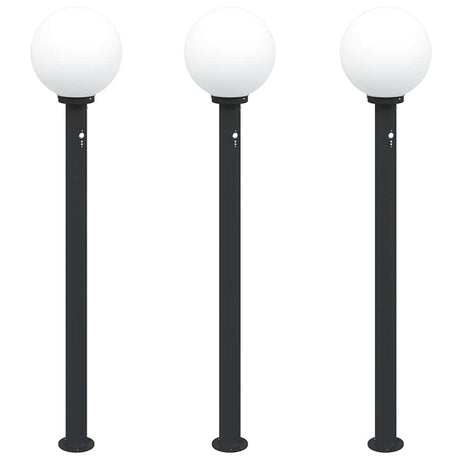 VidaXL słupek oświetleniowy z czujnikiem 3 sztuki 120 cm czarny IP44
