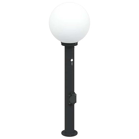 Lampa słupkowa Vidaxx z czujnikiem i gniazdem 80 cm czarna IP44