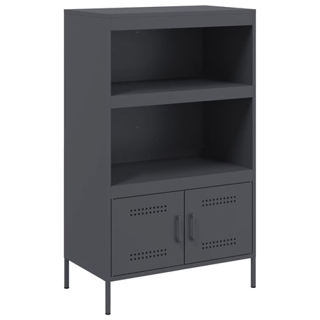 Vidaxl hoge kast 68x39x113 cm staal antracietkleurig
