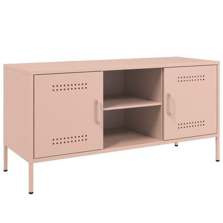 Vidaxl tv-meubel 100,5x39x50,5 cm staal roze