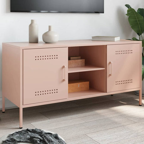 Vidaxl tv-meubel 100,5x39x50,5 cm staal roze