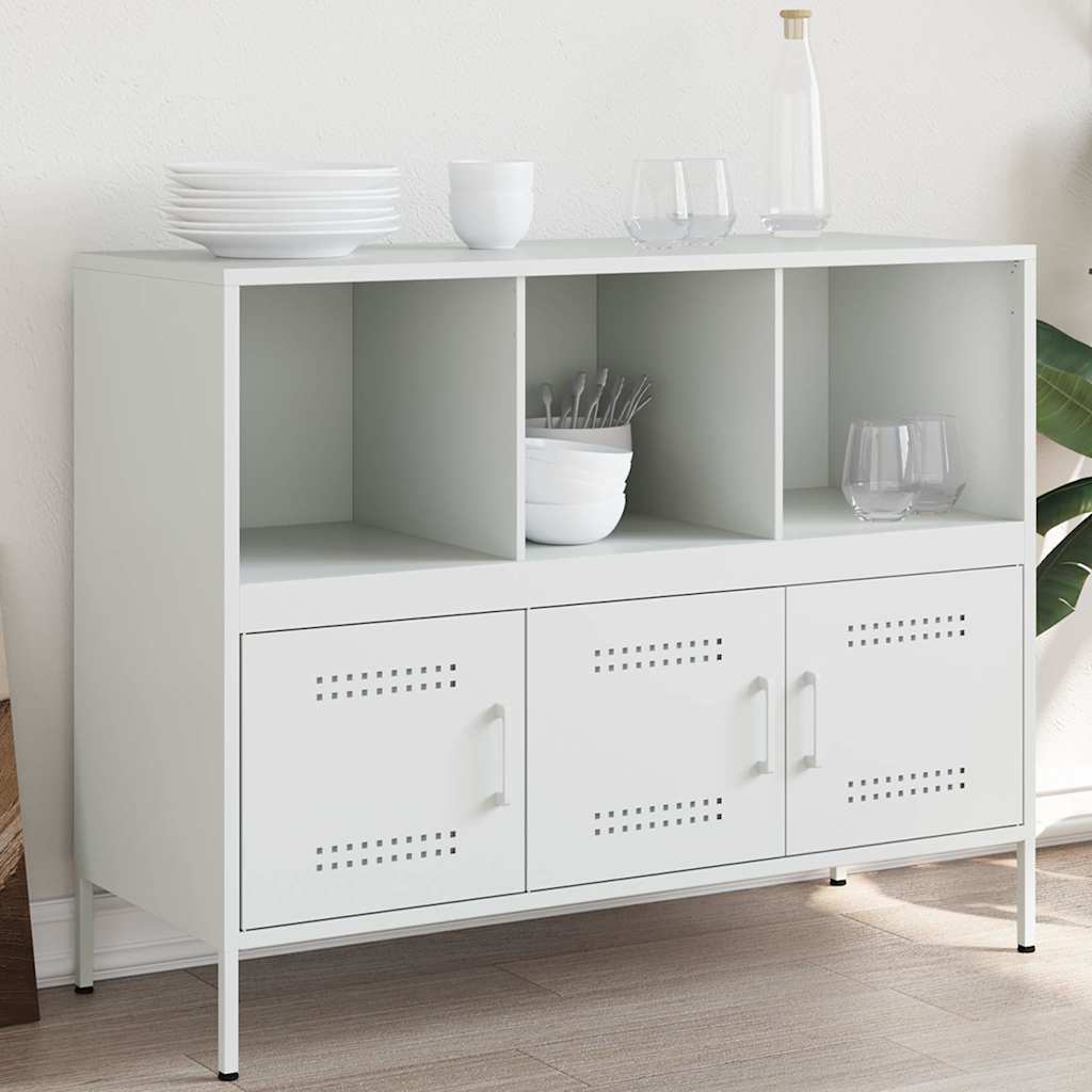 Vidaxl dressoir 100,5x39x79 cm staal wit
