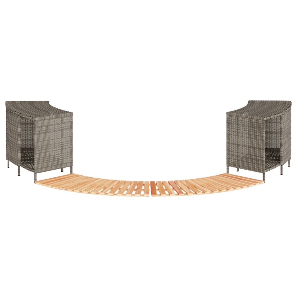 Vidaxl hottub-ombouw poly rattan massief acaciahout grijs