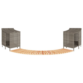 Vidaxl hottub-ombouw poly rattan massief acaciahout grijs