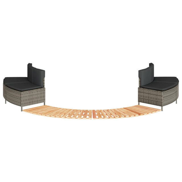 Vidaxl hottub-ombouw poly rattan massief acaciahout grijs