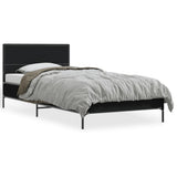 Vidaxl bedframe bewerkt hout en metaal zwart 90x200 cm