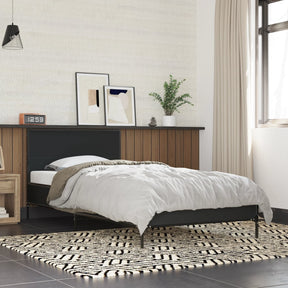 Vidaxl bedframe bewerkt hout en metaal zwart 90x200 cm