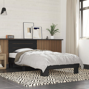 Vidaxl bedframe bewerkt hout en metaal zwart 90x200 cm