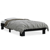 Vidaxl bedframe bewerkt hout en metaal zwart 90x200 cm