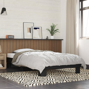Vidaxl bedframe bewerkt hout en metaal zwart 90x200 cm