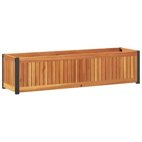 Doniczka Vidaxx 110x30x27,5 cm z litego drewna akacjowego i stali