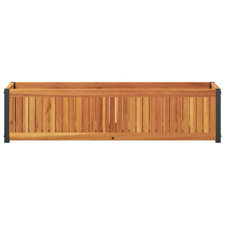 Doniczka Vidaxx 110x30x27,5 cm z litego drewna akacjowego i stali