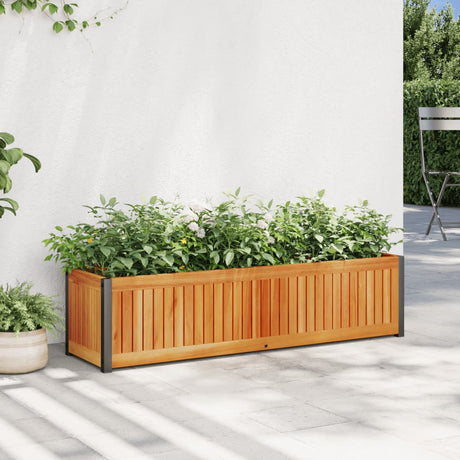 Doniczka Vidaxx 110x30x27,5 cm z litego drewna akacjowego i stali