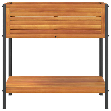 Doniczka Vidaxx z półką 80x45x80 cm z litego drewna akacjowego i stali