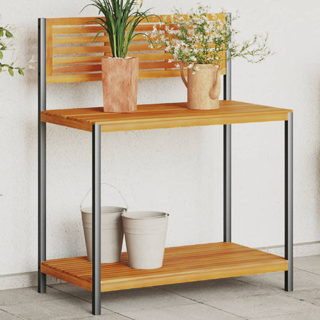 Stół ogrodowy Vidaxxl 90x50x110 cm z litego drewna akacjowego i stali