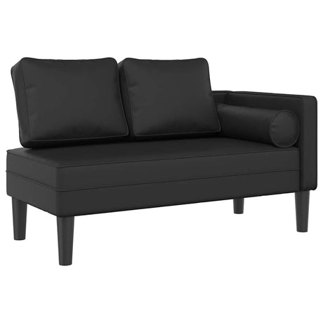Vidaxl chaise longue met kussens kunstleer zwart