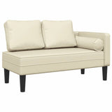 Vidaxl chaise longue met kussens kunstleer crème
