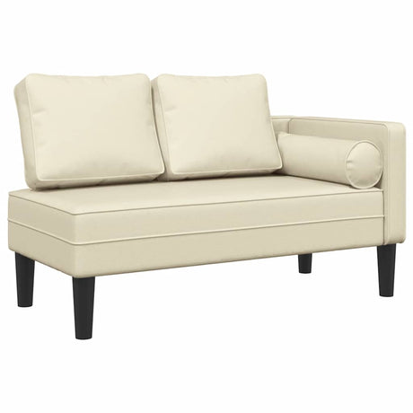 Vidaxl chaise longue met kussens kunstleer crème