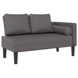 Vidaxl chaise longue met kussens kunstleer grijs