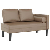 Vidaxl chaise longue met kussens kunstleer cappuccino