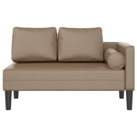 Vidaxl chaise longue met kussens kunstleer cappuccino