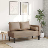 Vidaxl chaise longue met kussens kunstleer cappuccino