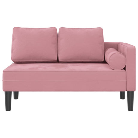 Vidaxl chaise longue met kussens fluweel roze